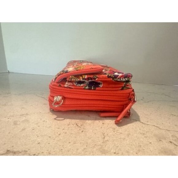 Vera Bradley Coral Floral Wallet Zip Around Closure iPhone Holder Never Used - Picture 5 of 16